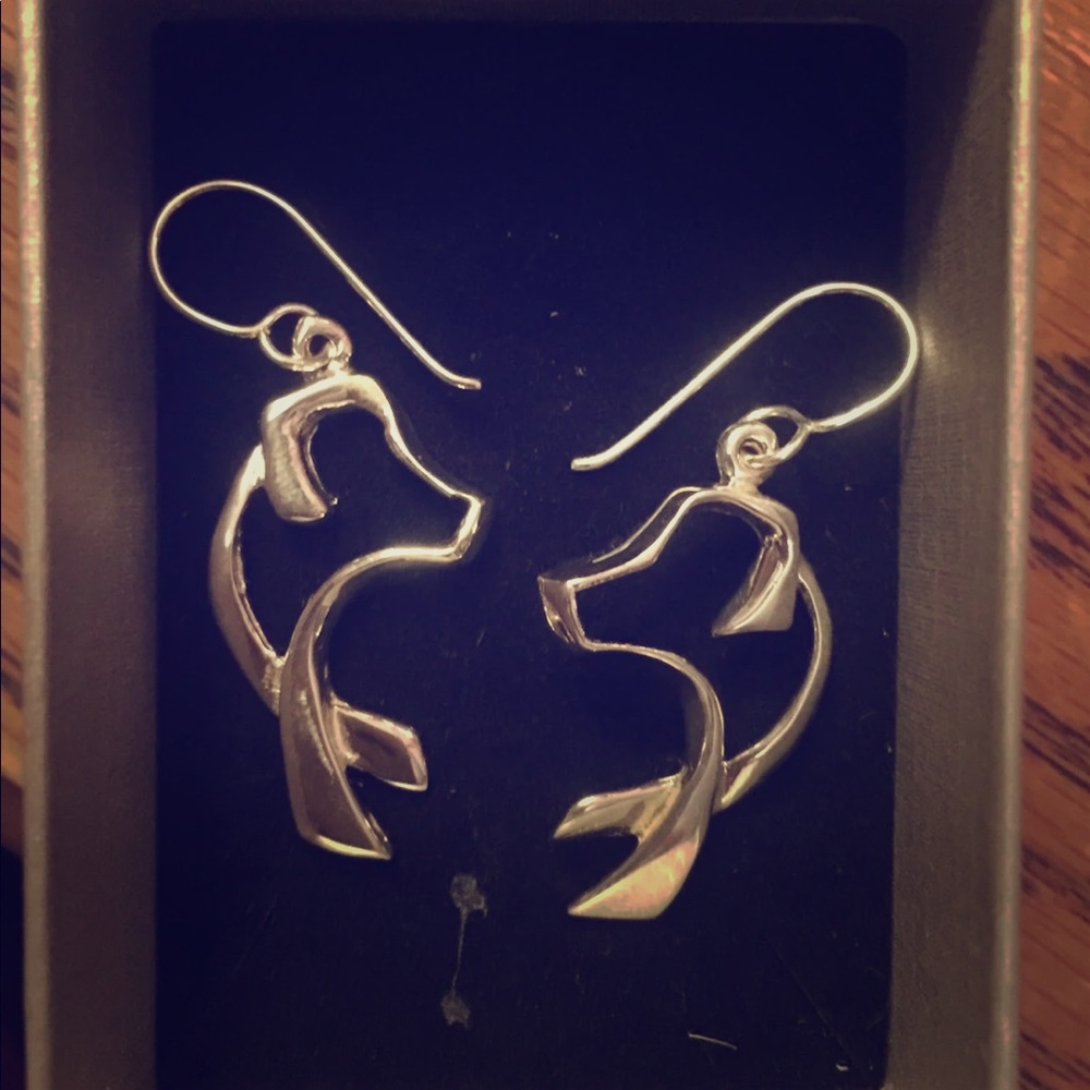 Dog silver earrings